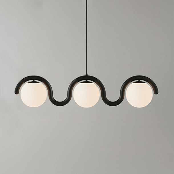 Uveta Lijnvormige Hanglamp Rood & Zilver