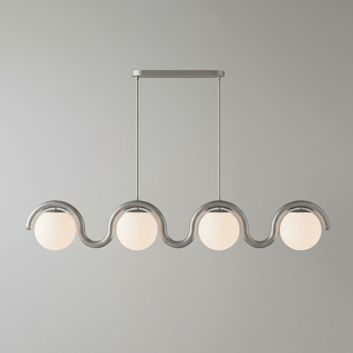 Uveta Lijnvormige Hanglamp Rood & Zilver