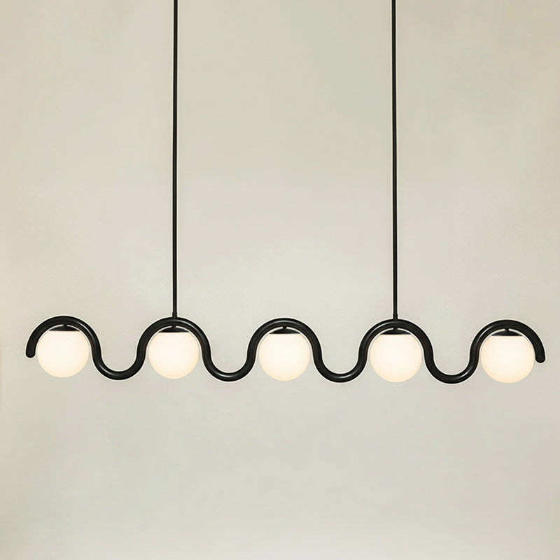 Uveta Lijnvormige Hanglamp Rood & Zilver