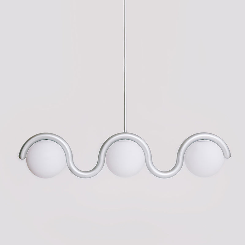 Uveta Lineaire Kroonluchter Rood & Zilver