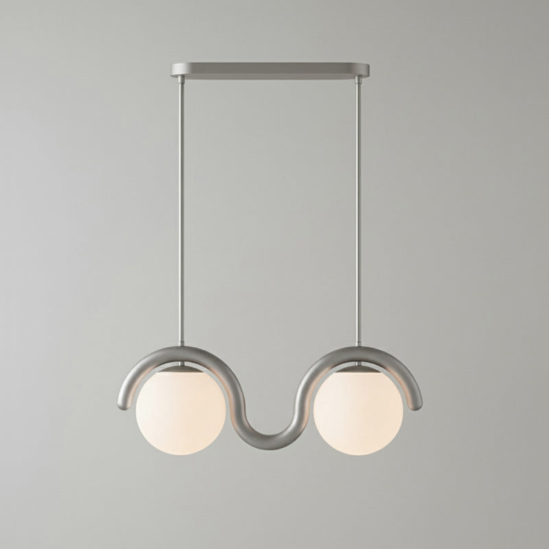 Uveta Lijnvormige Hanglamp Rood & Zilver