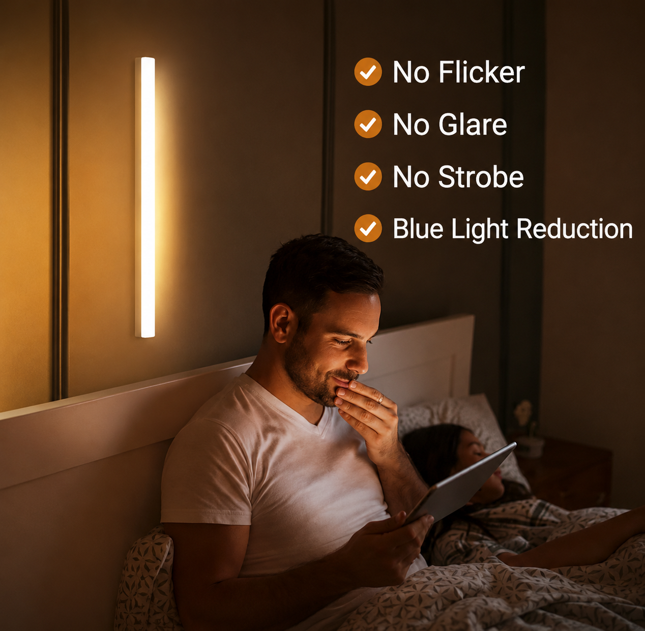 Lichtleiste | Draadloos Nachtlicht met Bewegingssensor | Warm Oriëntatielicht | Sensolux