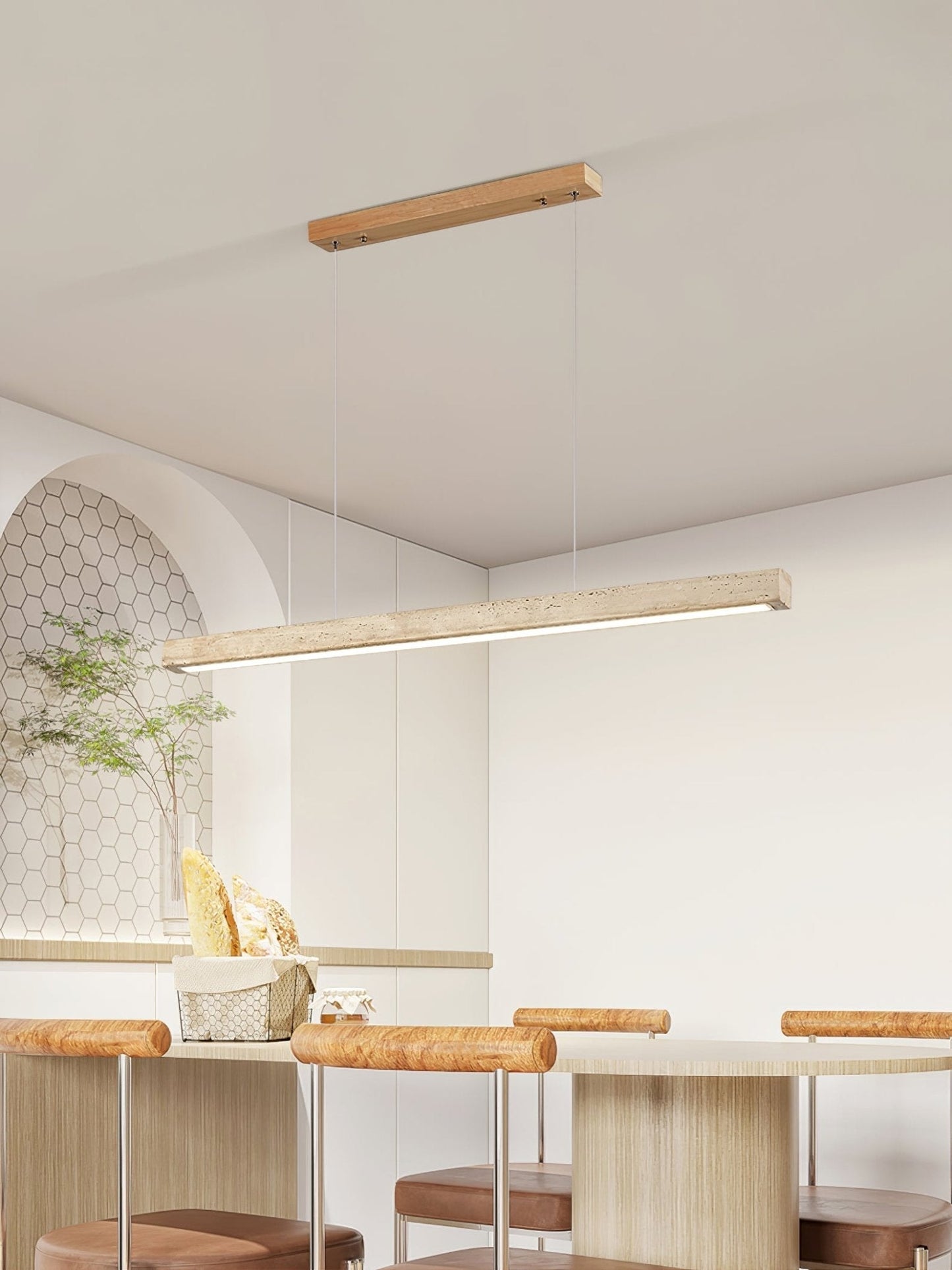 Imiror Minimalistische Travertin Lineaire Hanglamp