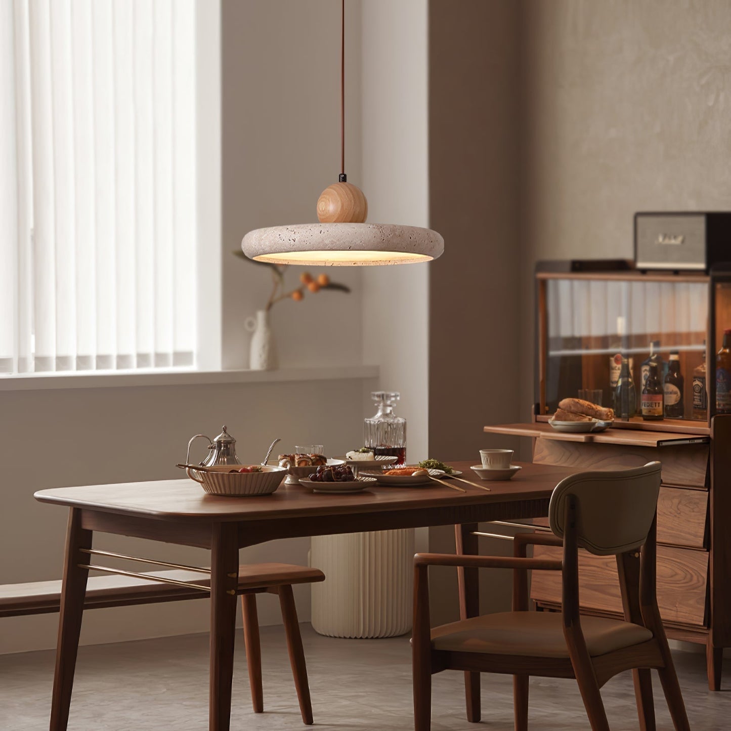 Opalyn Hanglamp Travertin Hout