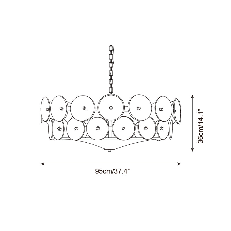 Ventilo Amber Glazen Chandelier