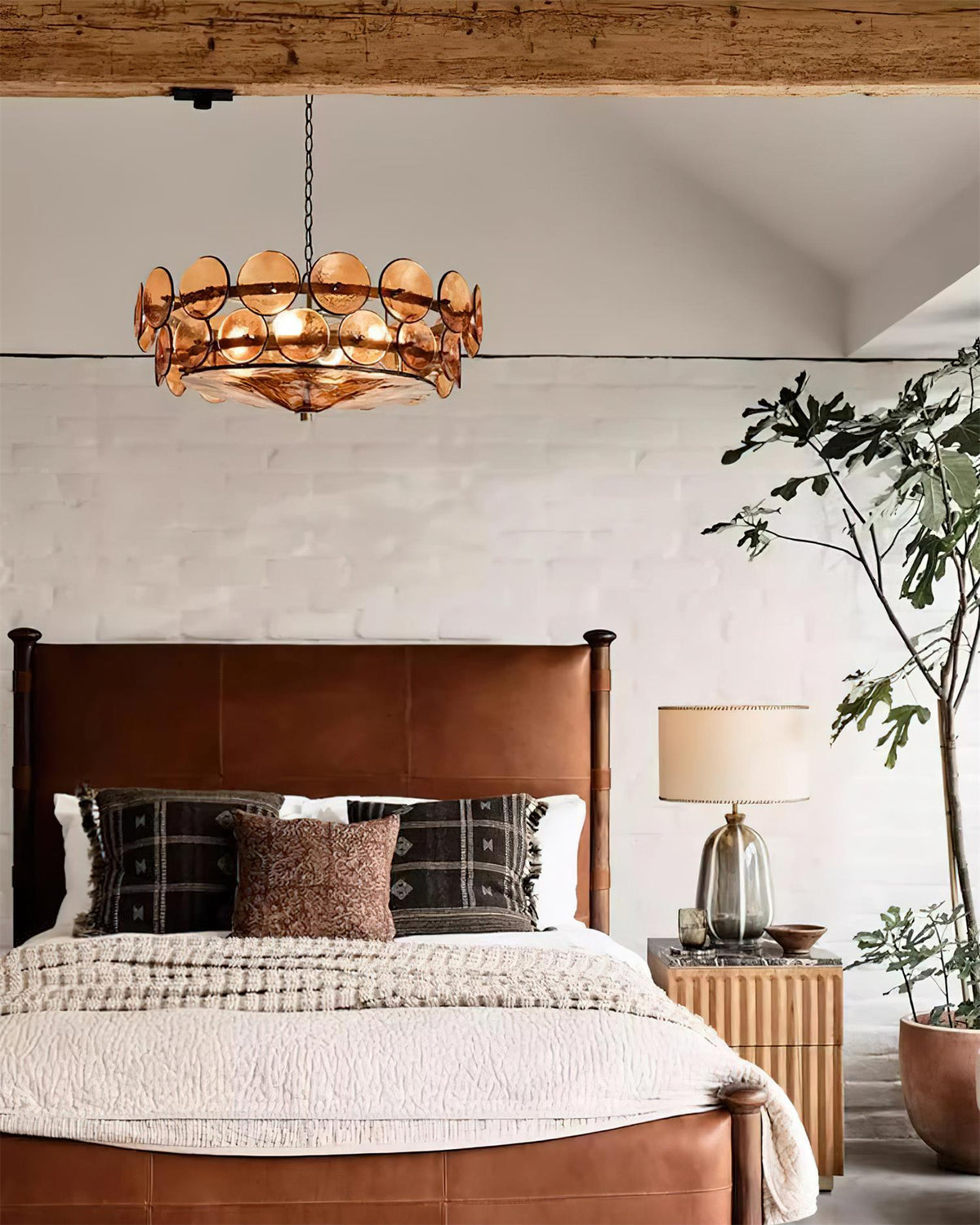 Ventilo Amber Glazen Chandelier