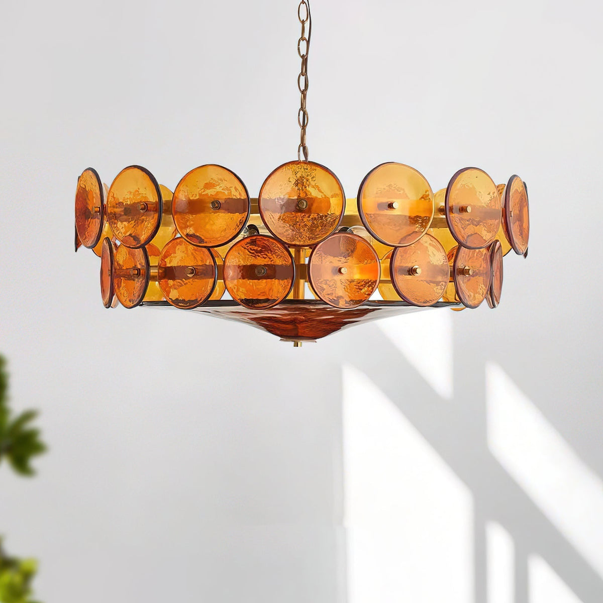 Ventilo Amber Glazen Chandelier