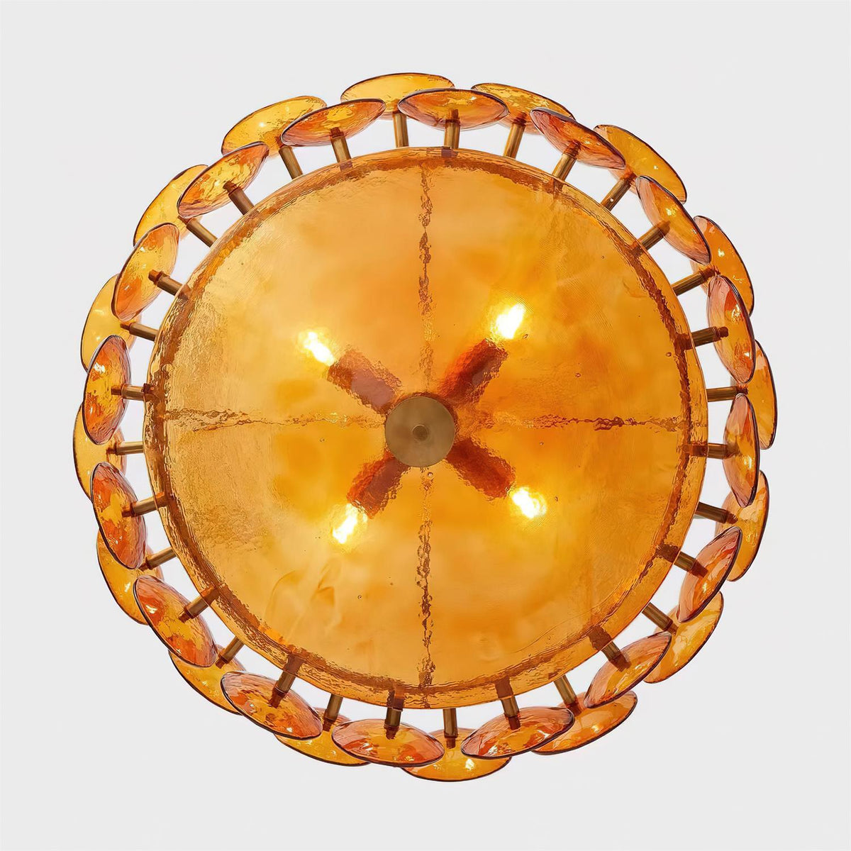 Ventilo Amber Glazen Chandelier
