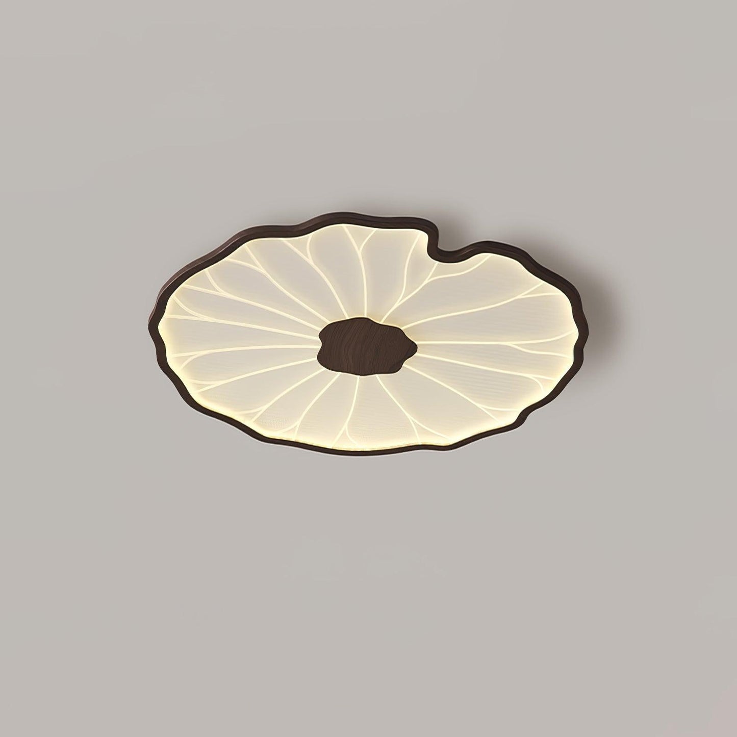 Solara Plafondlamp Lotusblad met Houten Afwerking