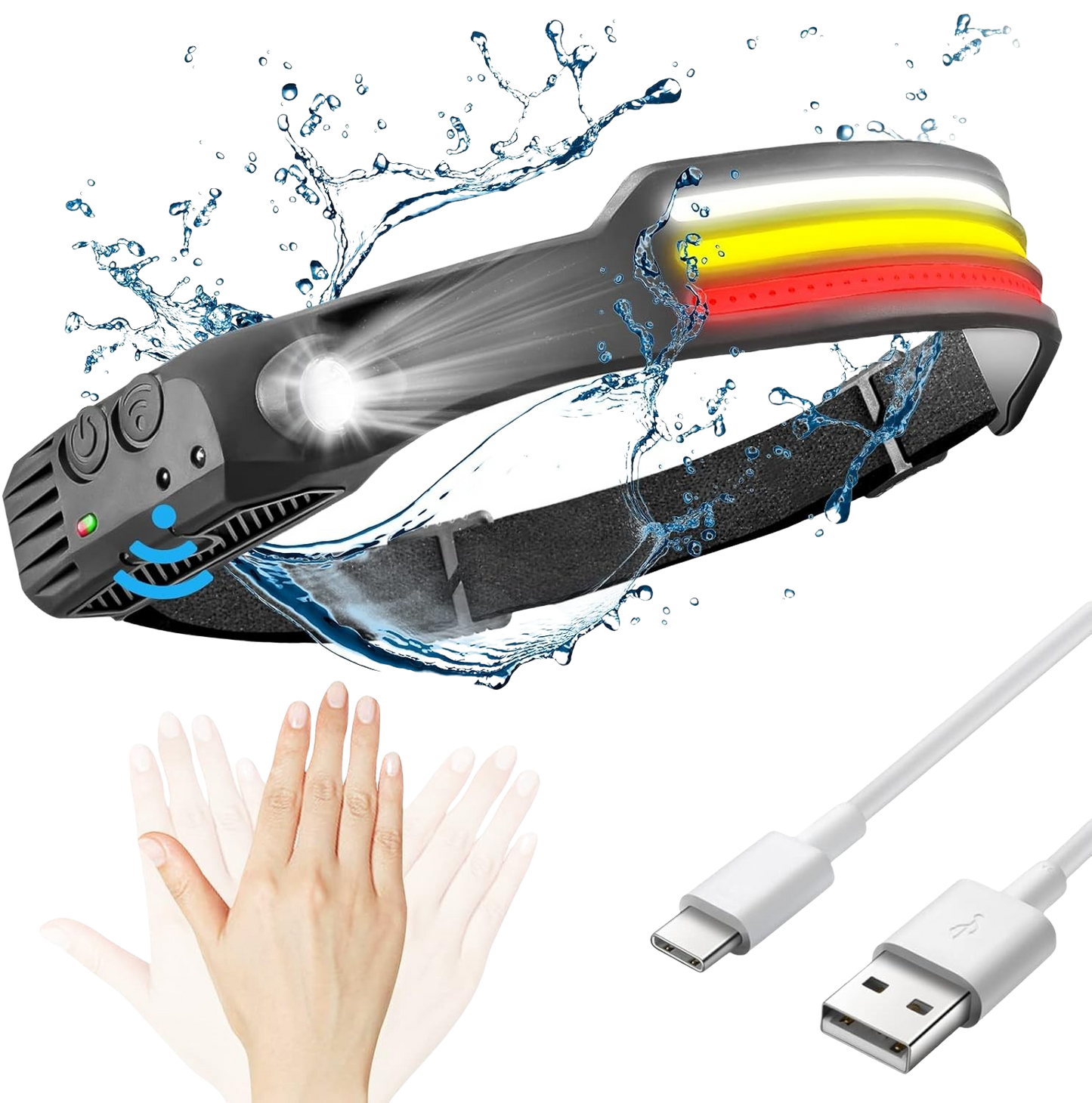 Skanto | LED Hoofdlamp X3 – Waterdichte & Oplaadbare Hoofdlamp voor Hardlopen, Wandelen & Buitenavonturen