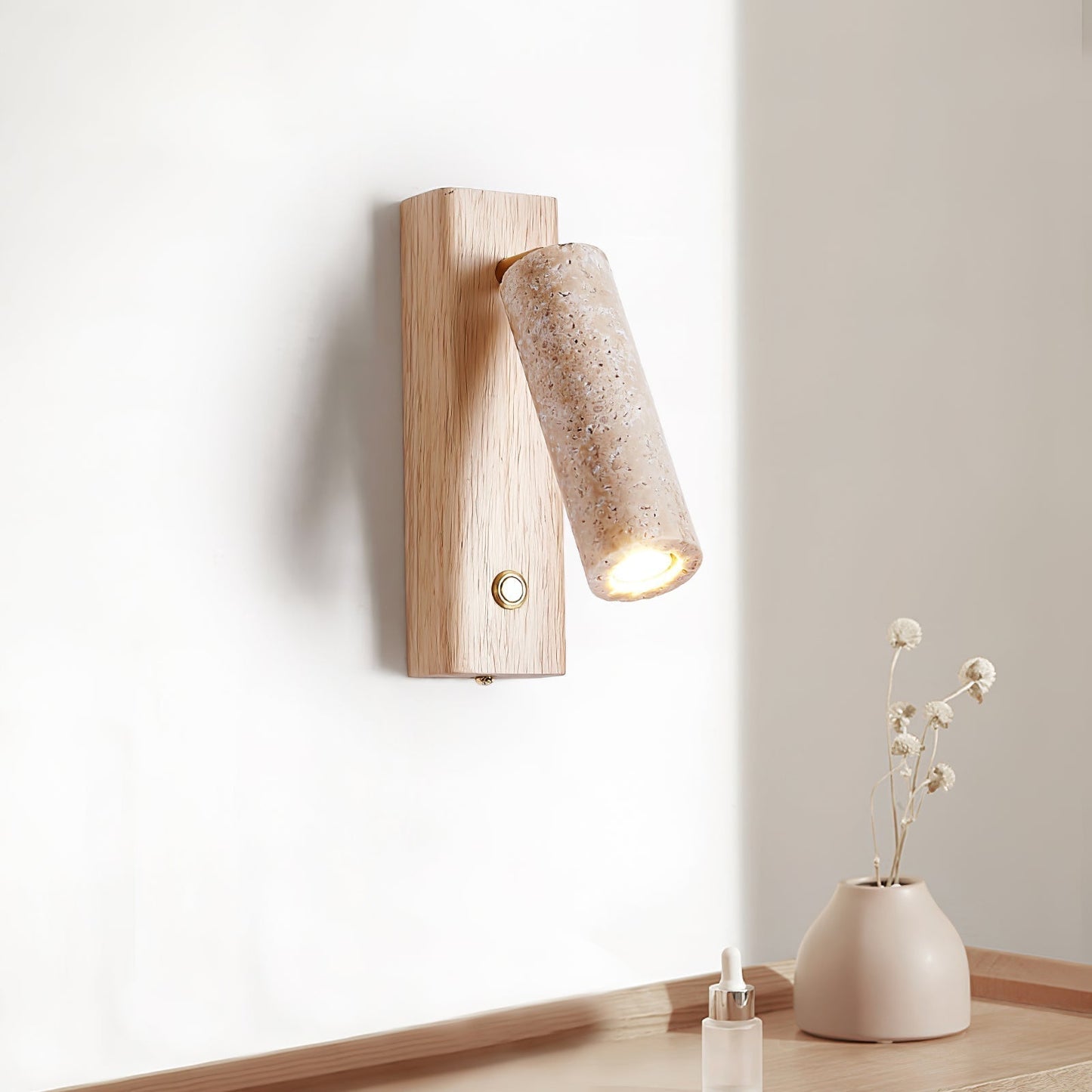 Ornoria Wandlamp Cilindrisch in Travertin