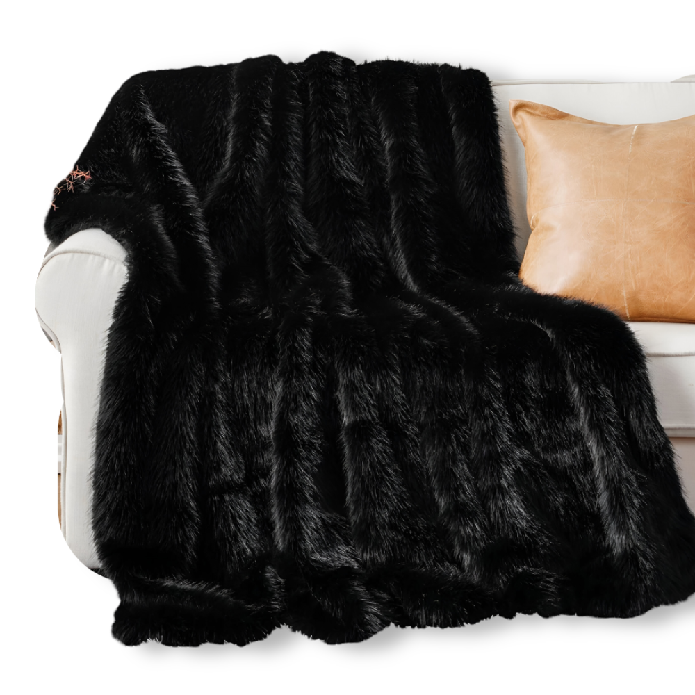 Luxueuze Kunstbont Worpdeken - Zachte, Pluche Bontdeken voor Bed en Bank