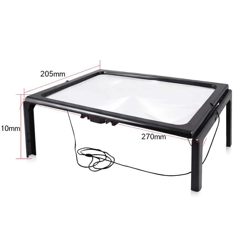 TEXTDESK – Opvouwbare 3-voudige tafelvergrootglas met LED-verlichting voor handsfree lezen