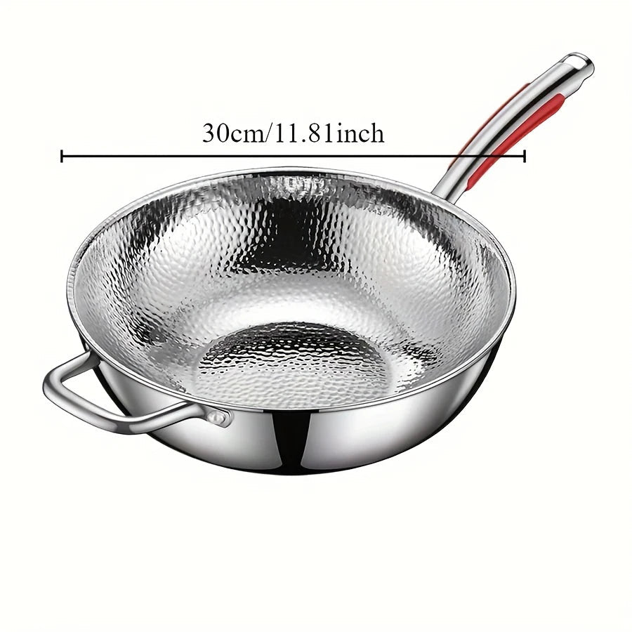 PANVION – Premium titanium wok met ronde bodem, geschikt voor inductiekookplaten en voor moeiteloos roerbakken
