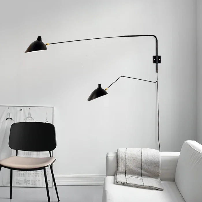 Wandlamp met Dubbele Verstelbare Arm voor Lezen en Accentverlichting