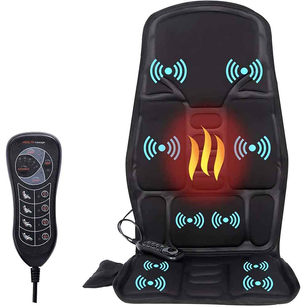 Ergonomische Massage-Zitkussen | Shiatsu- & Vibratiemassage voor Nek, Rug & Bovenbenen | Inschakelbare Warmtefunctie | Inclusief Auto-Adapter & Afstandsbediening