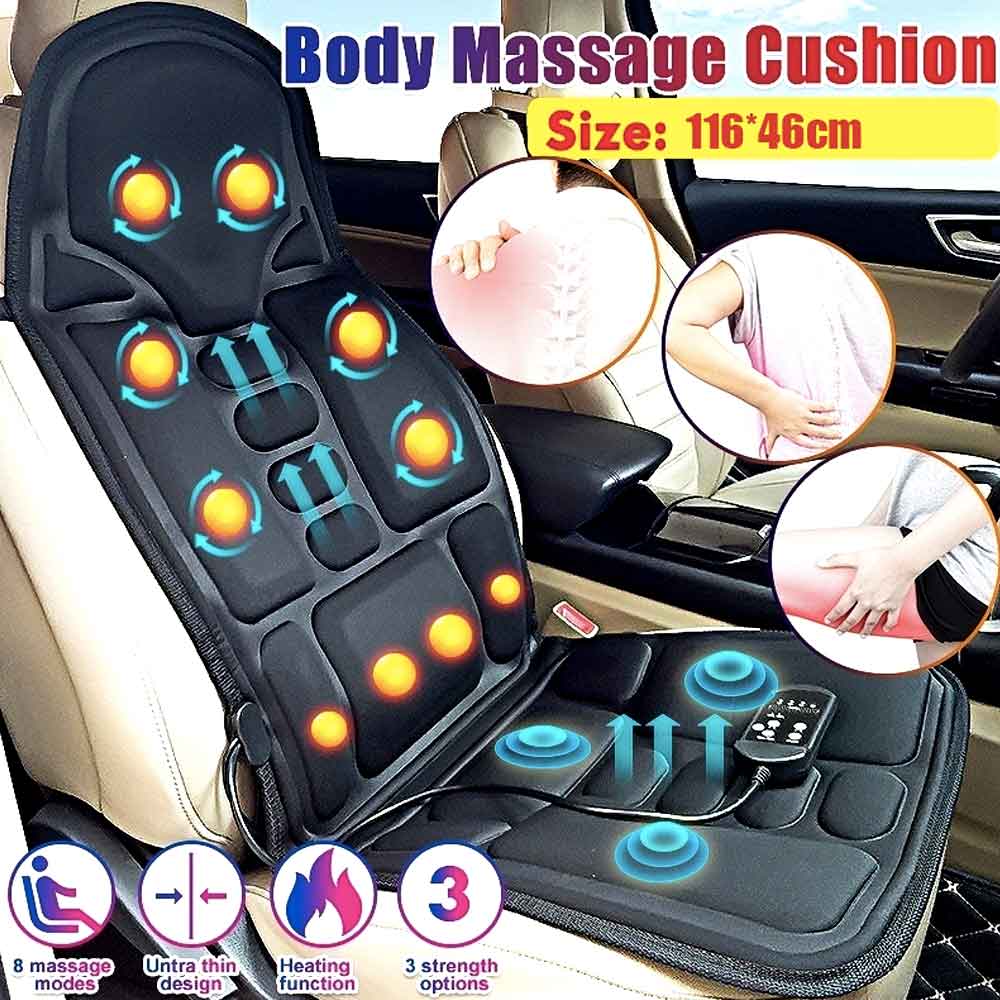 Ergonomische Massage-Zitkussen | Shiatsu- & Vibratiemassage voor Nek, Rug & Bovenbenen | Inschakelbare Warmtefunctie | Inclusief Auto-Adapter & Afstandsbediening