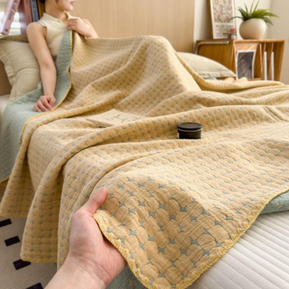 Matelassé Seersucker Omkeerbare Katoenen Deken