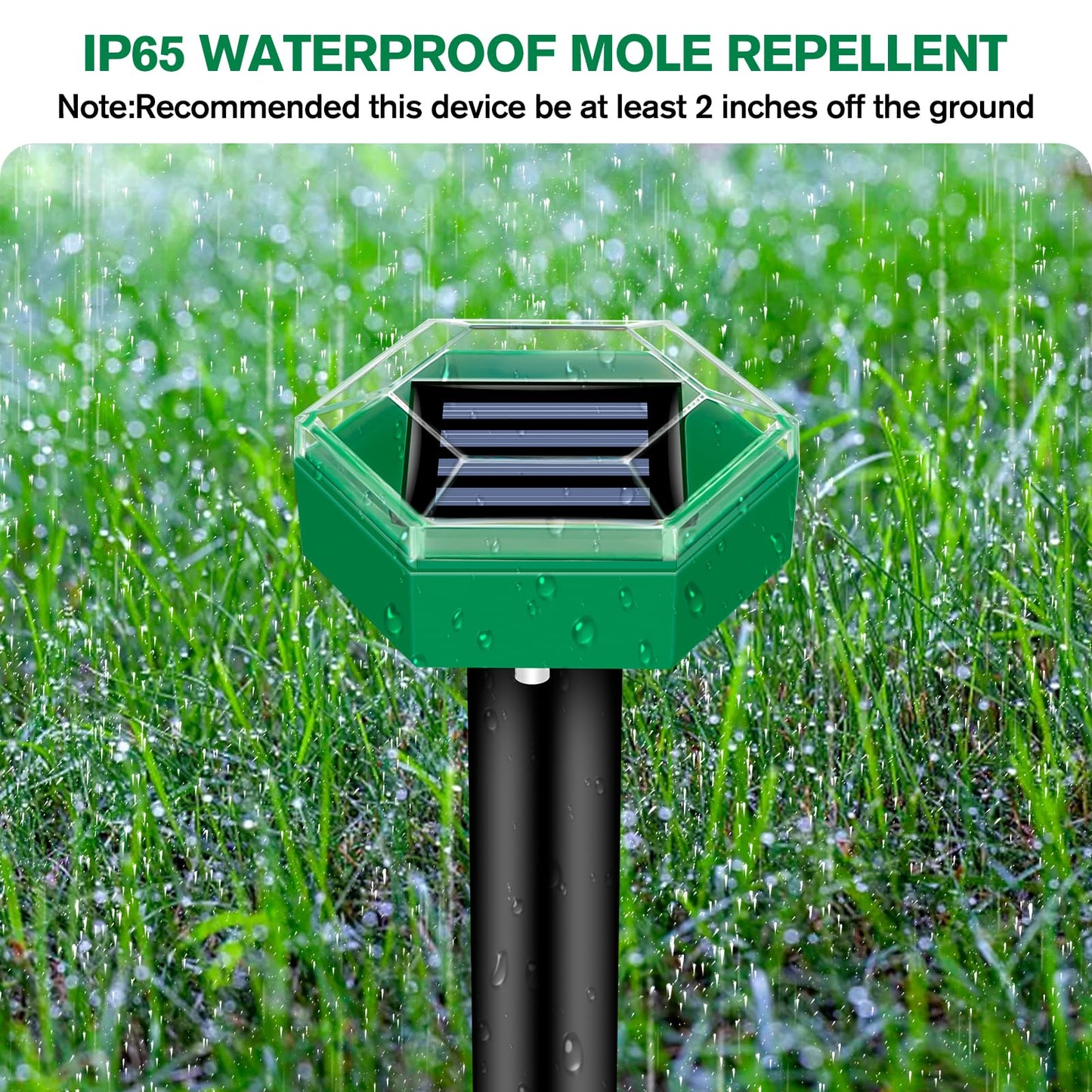 Mollenbestrijding 4er Pack | Zonne-energie en weerbestendig | Eenvoudige installatie | MoleSilent