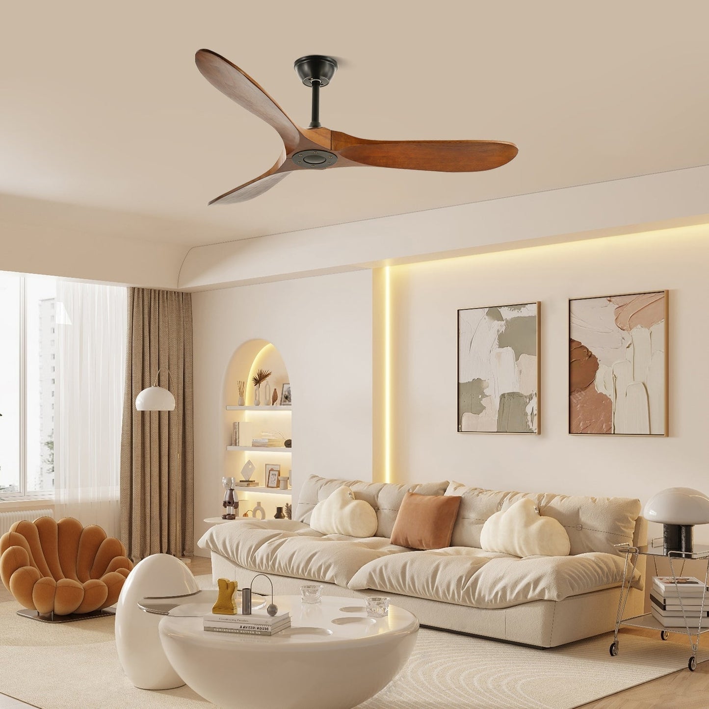 Clivara - Plafondventilator met Afstandsbediening Stil Moderne Ontwerp