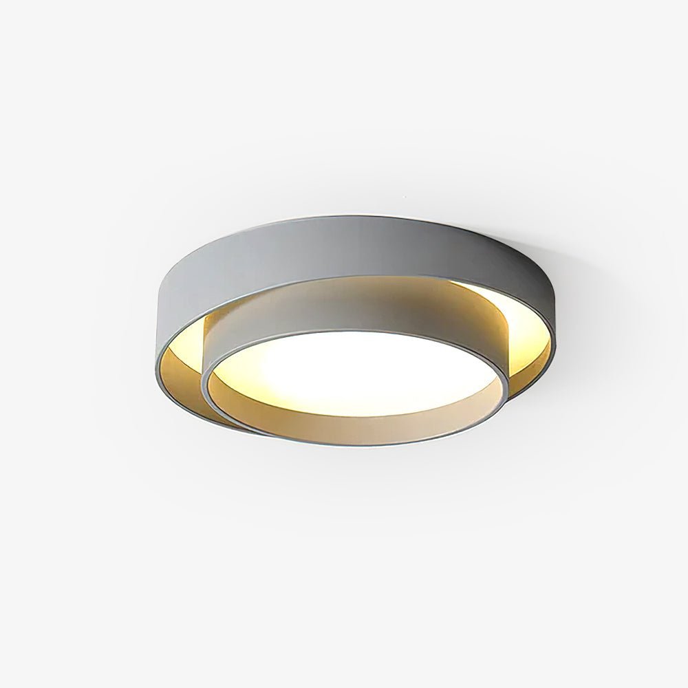 Orina Plafondlamp Dubbele Ring Grijs&Zwart&Wit Cilindervorm