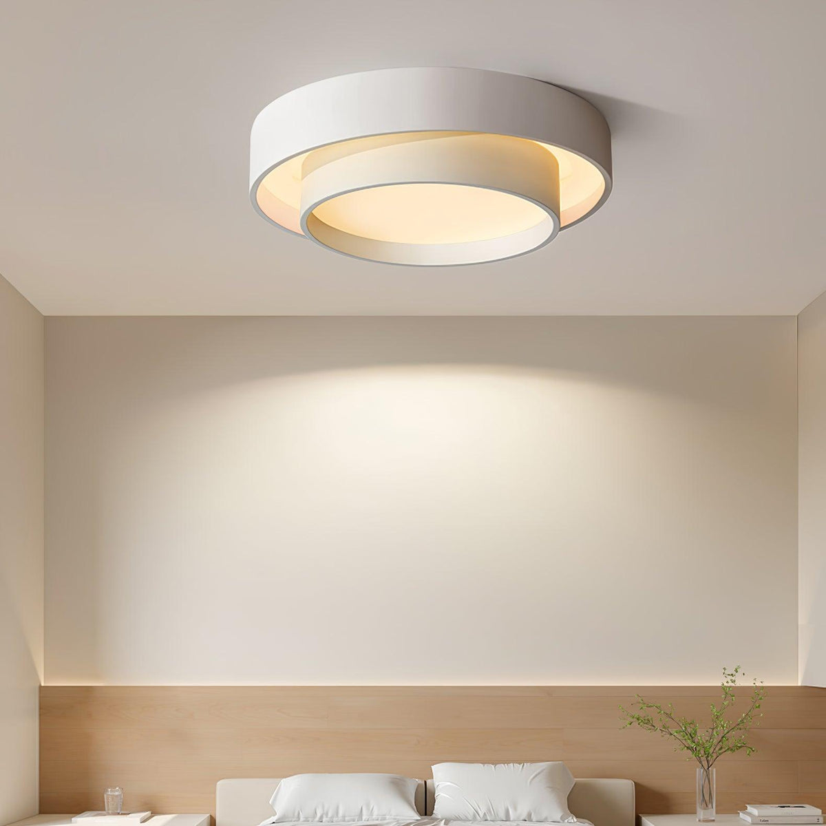 Orina Plafondlamp Dubbele Ring Grijs&Zwart&Wit Cilindervorm