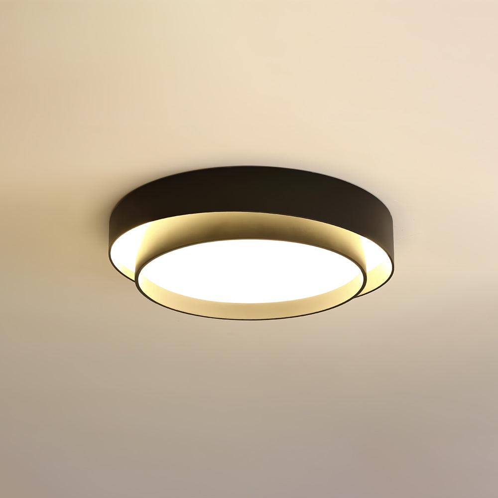 Orina Plafondlamp Dubbele Ring Grijs&Zwart&Wit Cilindervorm
