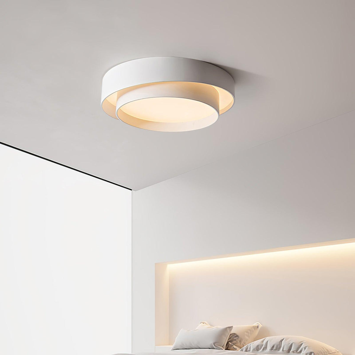Orina Plafondlamp Dubbele Ring Grijs&Zwart&Wit Cilindervorm
