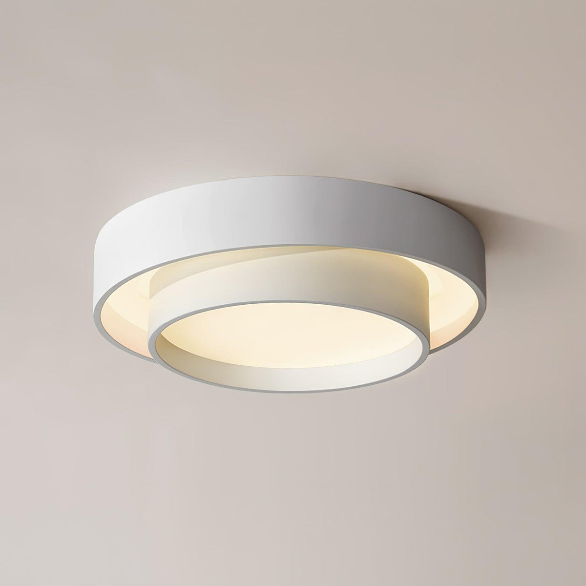 Orina Plafondlamp Dubbele Ring Grijs&Zwart&Wit Cilindervorm