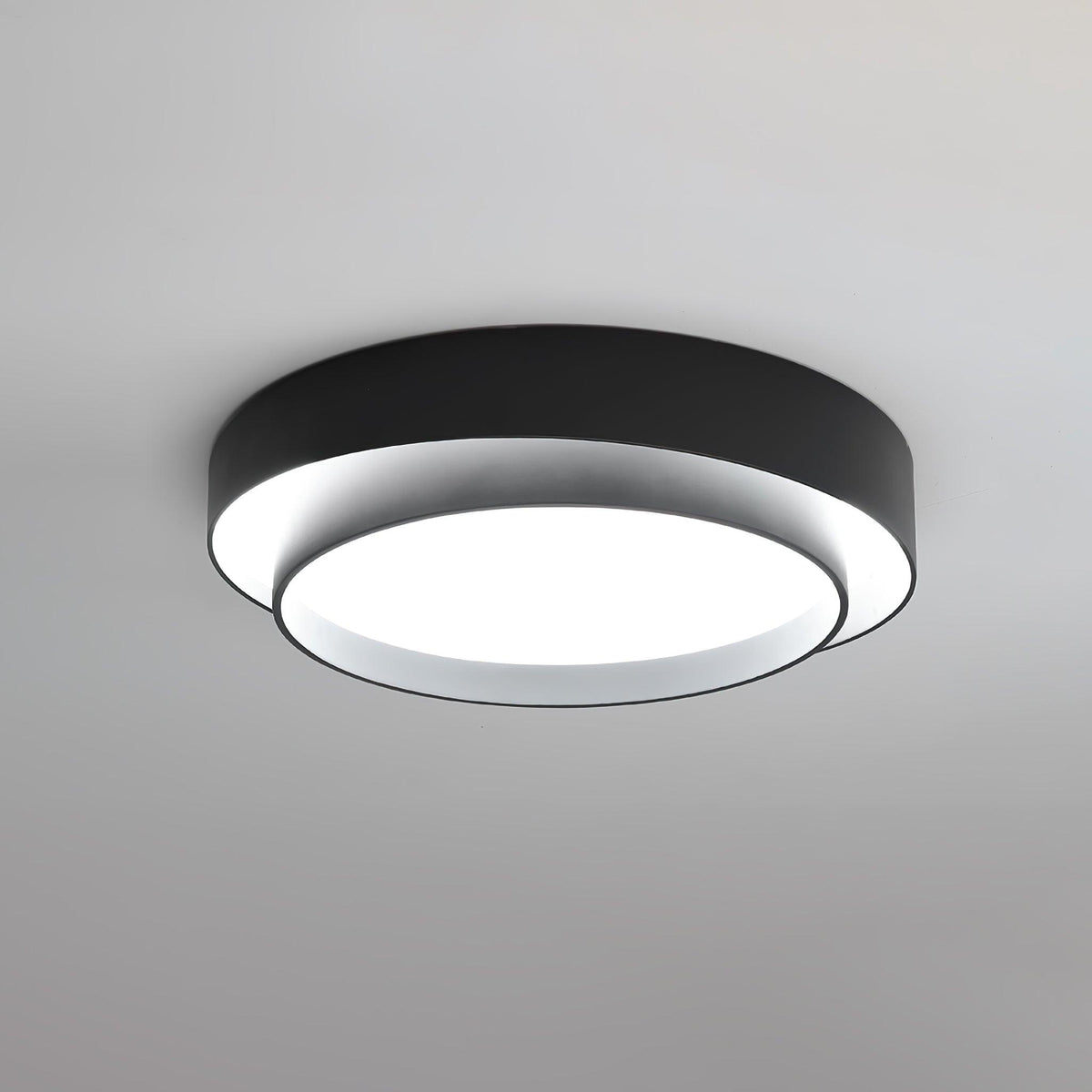 Orina Plafondlamp Dubbele Ring Grijs&Zwart&Wit Cilindervorm