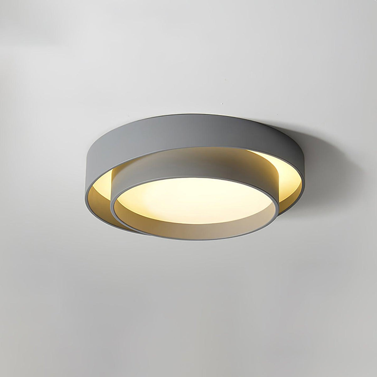 Orina Plafondlamp Dubbele Ring Grijs&Zwart&Wit Cilindervorm