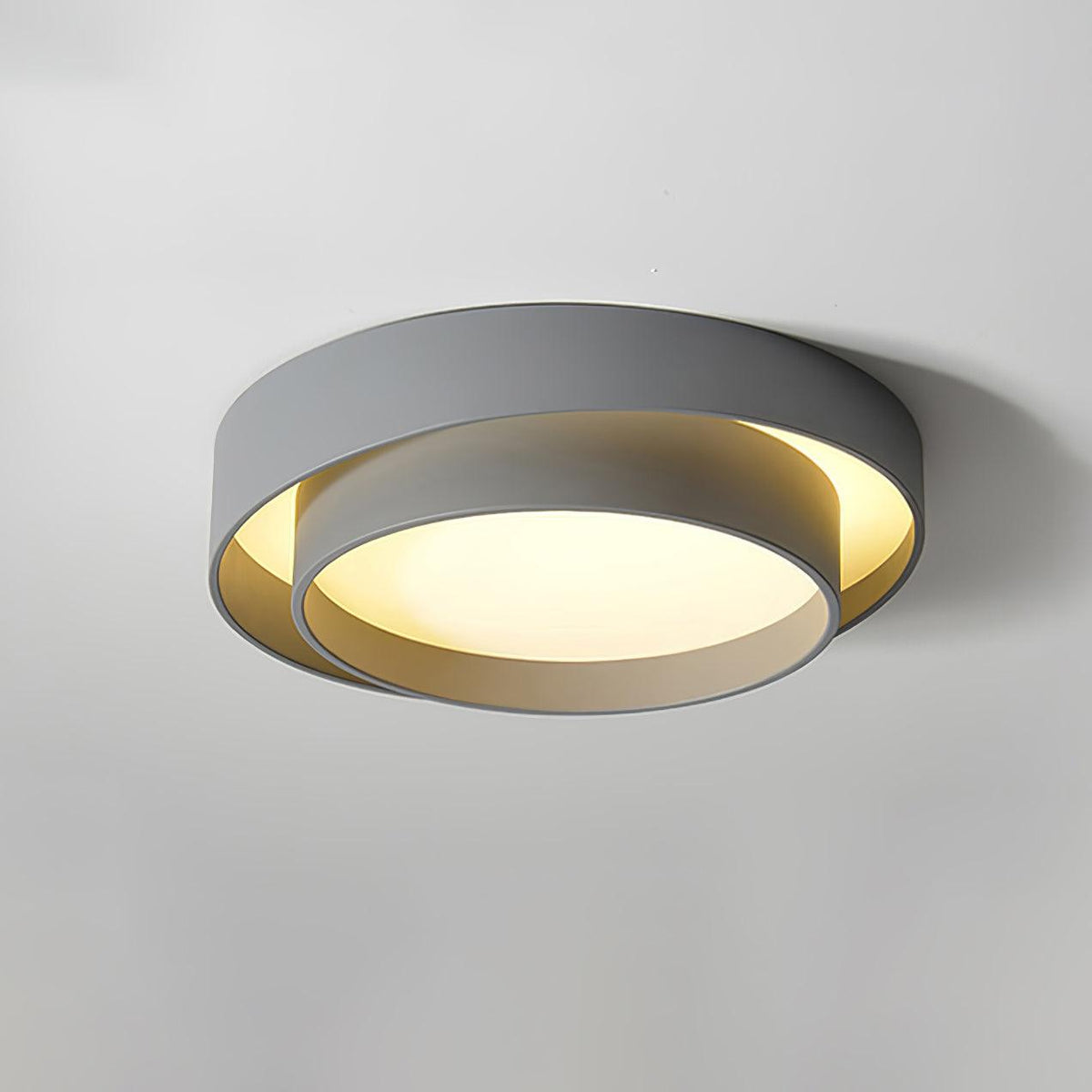 Orina Plafondlamp Dubbele Ring Grijs&Zwart&Wit Cilindervorm
