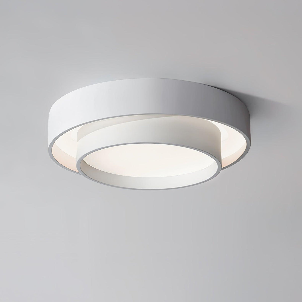 Orina Plafondlamp Dubbele Ring Grijs&Zwart&Wit Cilindervorm