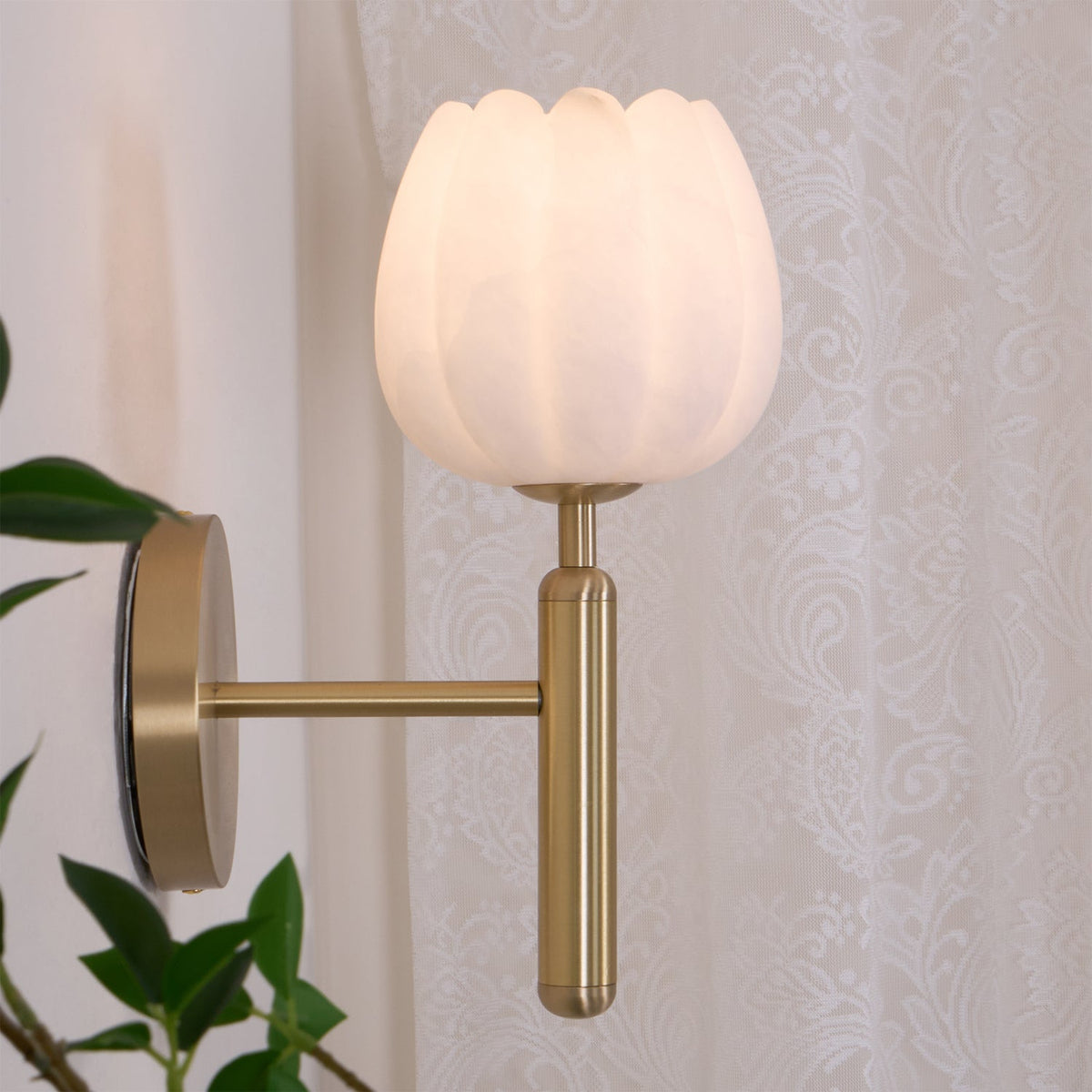 Ralin Alabaster Bloemen Wandlamp