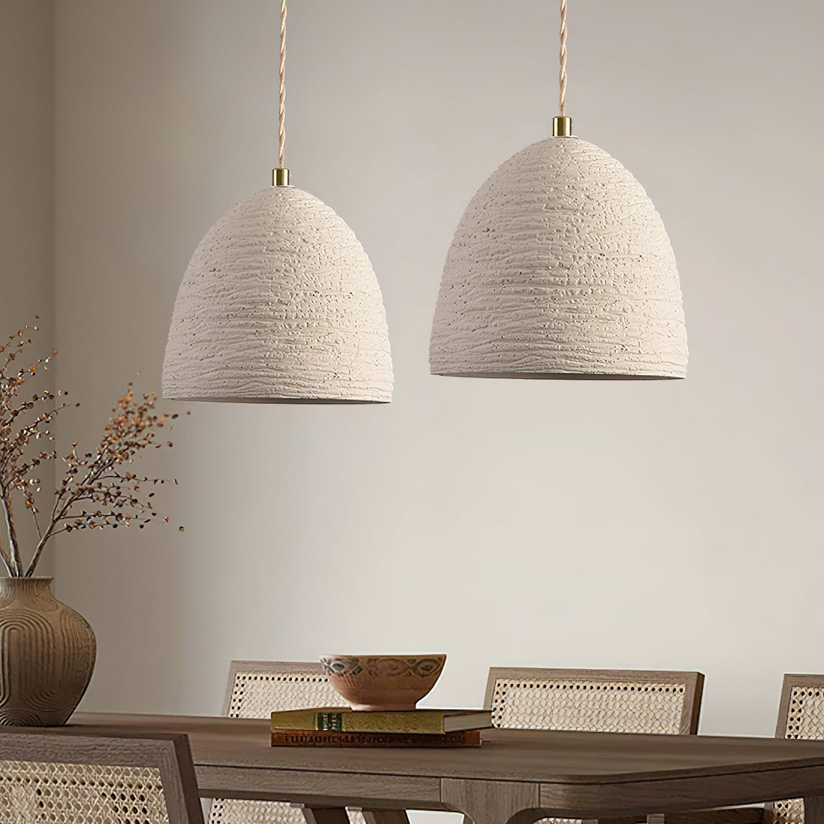 Kirae Textured Pendant Lights Cement
