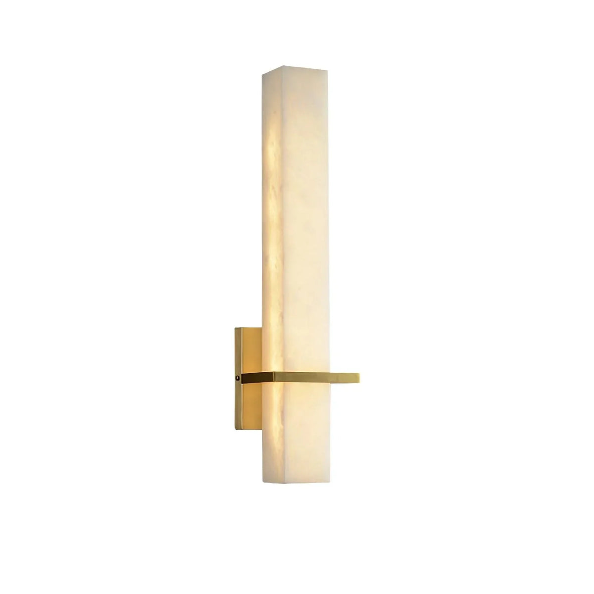 Ritta Wandlamp Witte Alabaster Messing Modern Cuboid