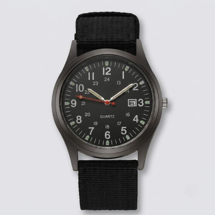 Militaire Horloge Heren – Analoge Outdoor-Horloge met Nylon Band en Datumweergave