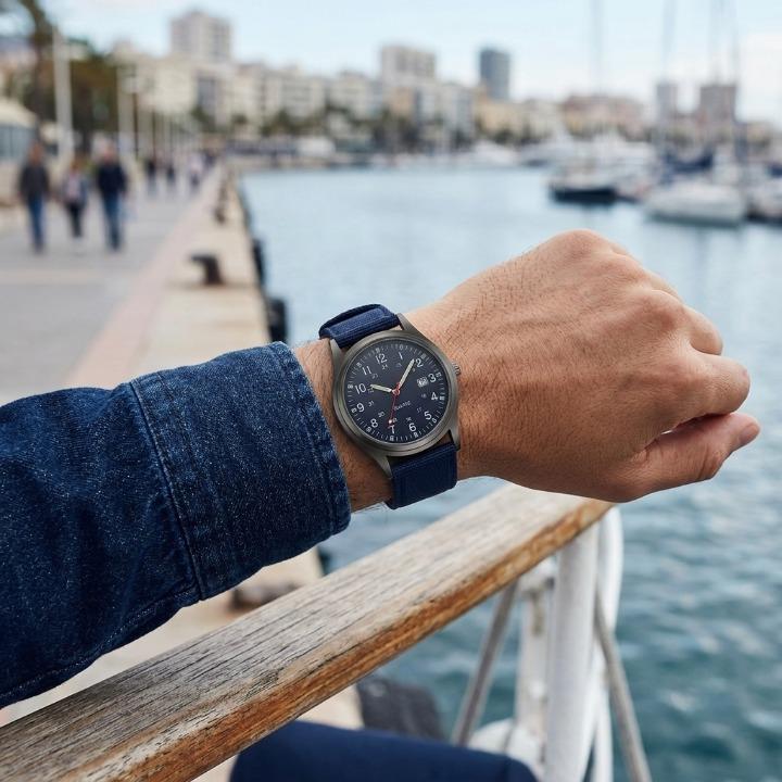 Militaire Horloge Heren – Analoge Outdoor-Horloge met Nylon Band en Datumweergave