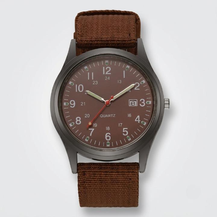 Militaire Horloge Heren – Analoge Outdoor-Horloge met Nylon Band en Datumweergave