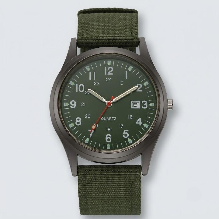 Militaire Horloge Heren – Analoge Outdoor-Horloge met Nylon Band en Datumweergave