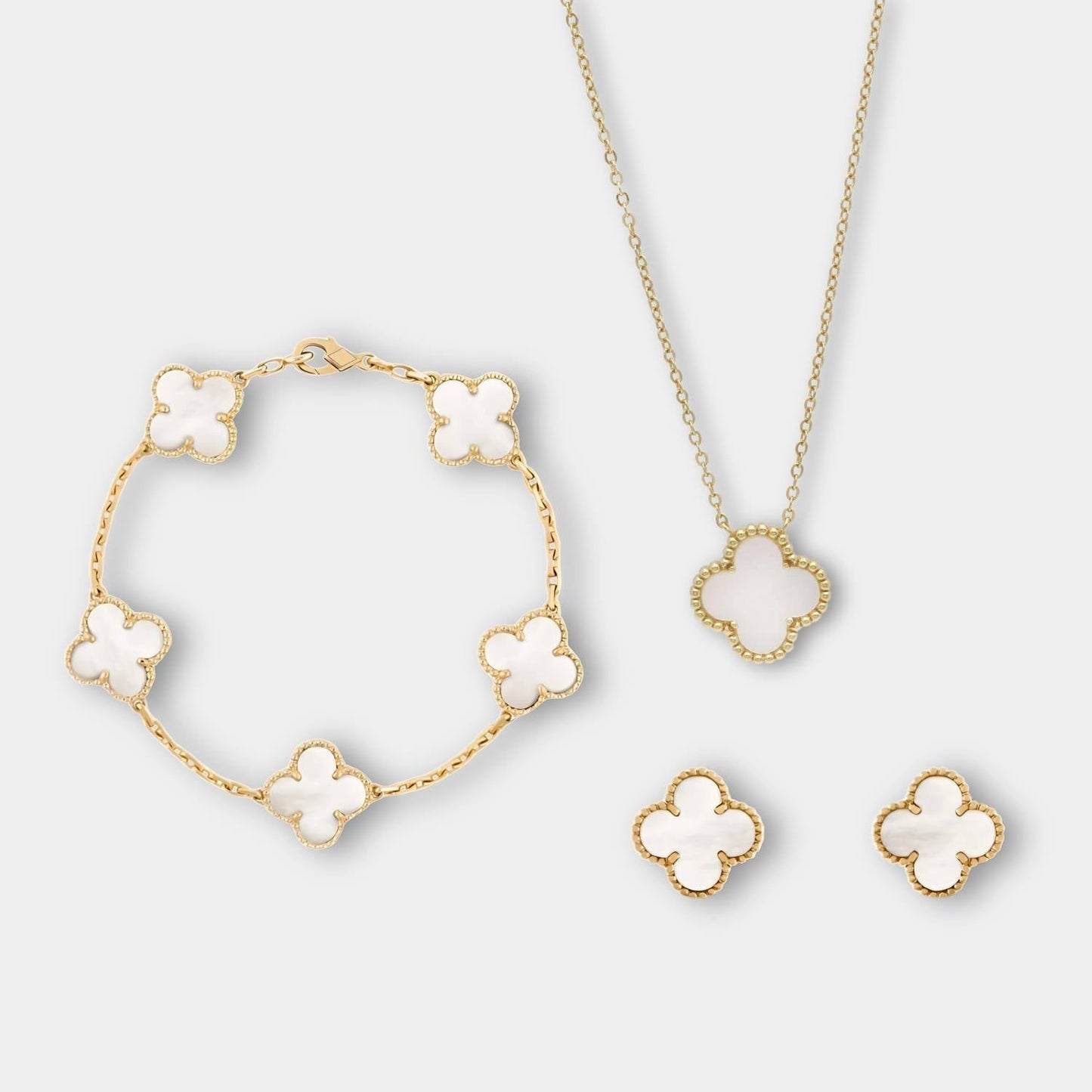 Charmify - Luxe sieradenset met ketting, armband en oorbellen