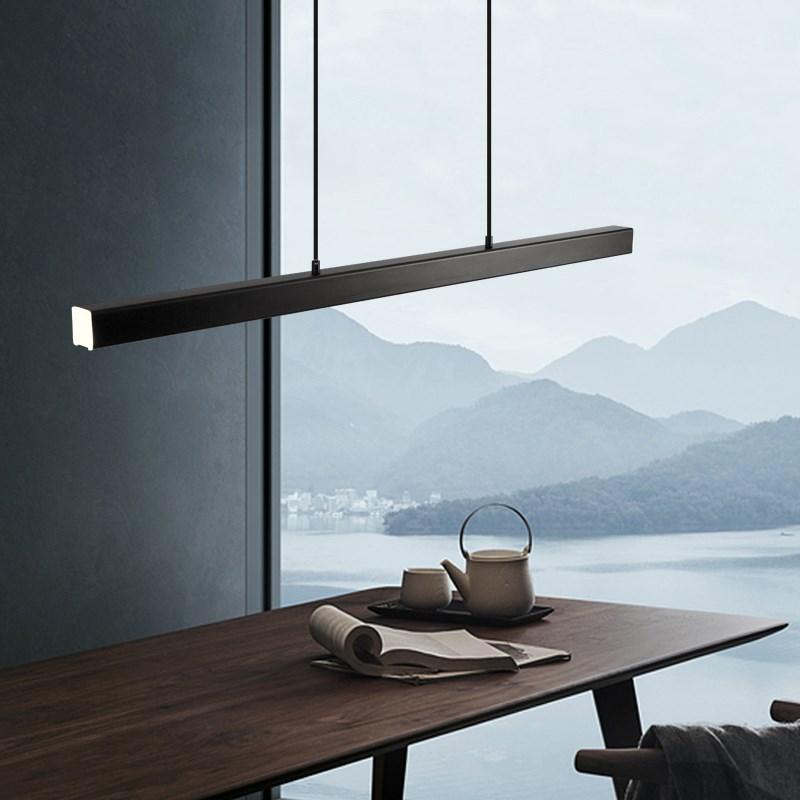 Arisha Moderne LED Hanglamp Lineair Zwart/Bruin Eetkamer Metaal