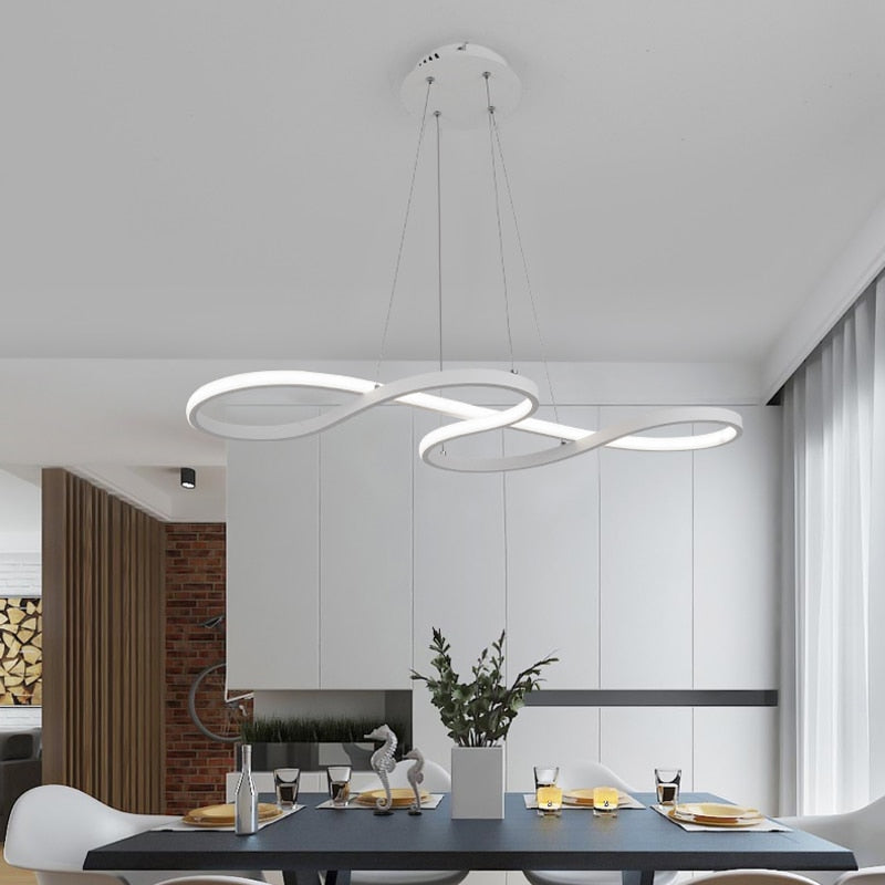Durell Hanglamp Lineair Noordisch Zwart/Wit/Goud. Slaapkamer