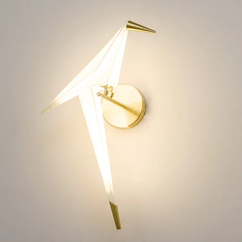 Onconventionele Wandlamp Kinkiet met Kraanmotief en Papier