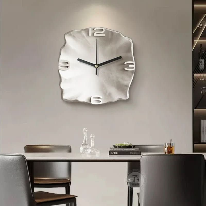 STONEAURA – Moderne zandsteen wandklok met 3D-relief & stille quartz-technologie