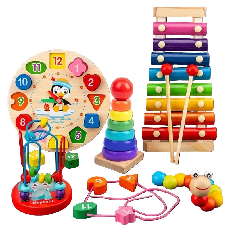 Montessori Speelset voor Baby's - 5-in-1 Creatief Leren en Ontdekken