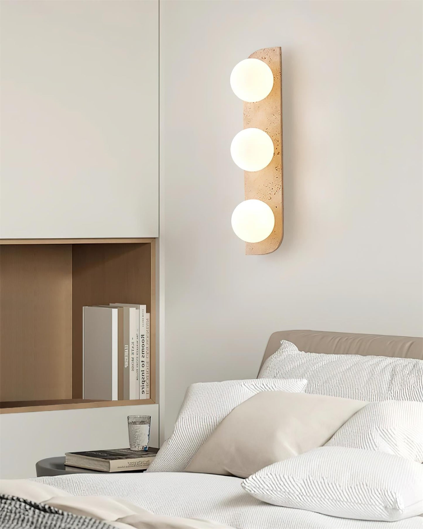Moderne Wandlamp van Travertin
