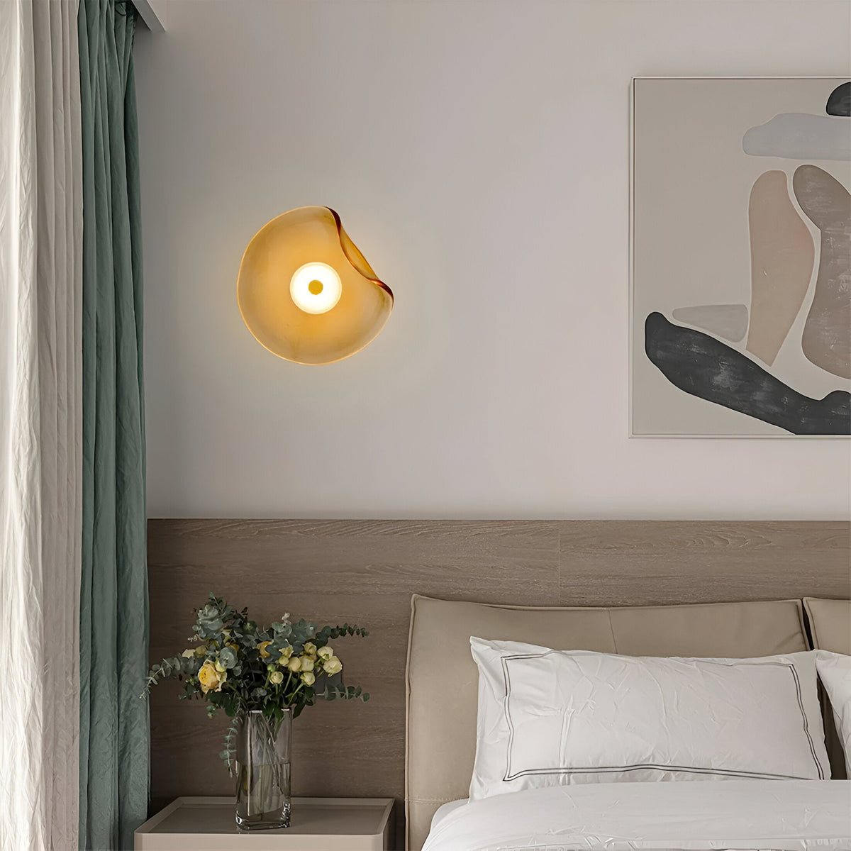 Nordic Gebogen Glas Japandi Stijl Glas LED Wandlamp