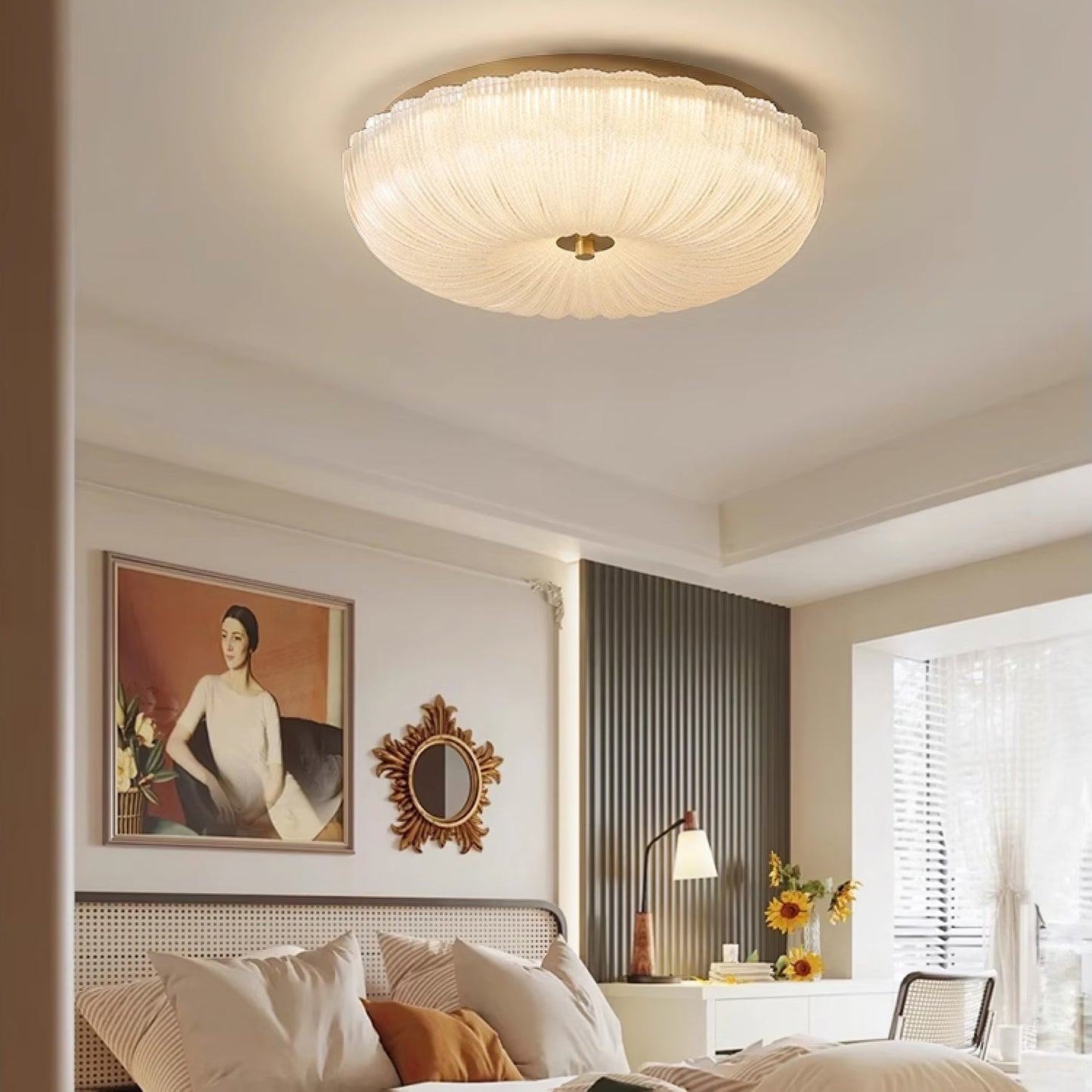 Gerimpeld Glazen Plafondlamp