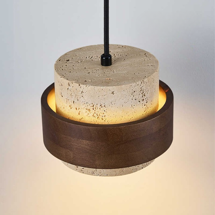 Geel Travertijn Japandi Minimalistische Hanglamp